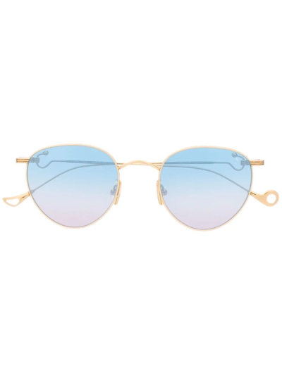 Shop Eyepetizer Lune Pilot-frame Sunglasses In Gold