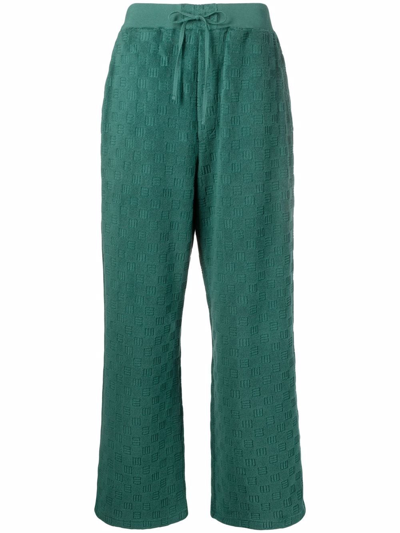 Shop Ambush Monogram Jacquard Knitted Trousers In Green