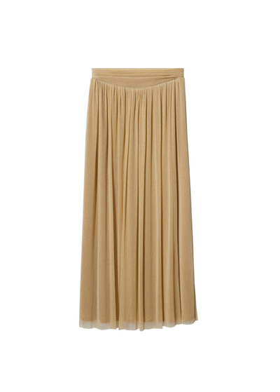 Shop Mango Metallic Tulle Skirt Gold