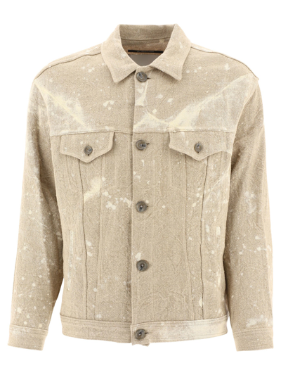 Shop Song For The Mute Washed Out Jacket In Beige