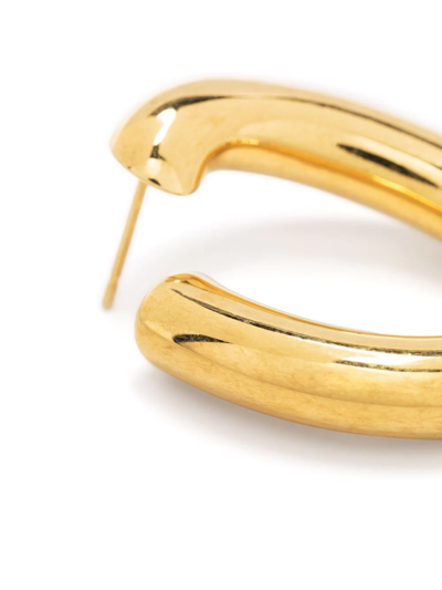 Shop Saint Laurent Bo Maillon Brass Metal Earrings In Gold