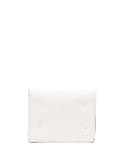 Maison Margiela Four Stitch Pebbled Wallet In White