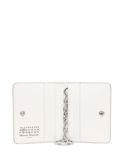 Maison Margiela Four Stitch Pebbled Wallet In White