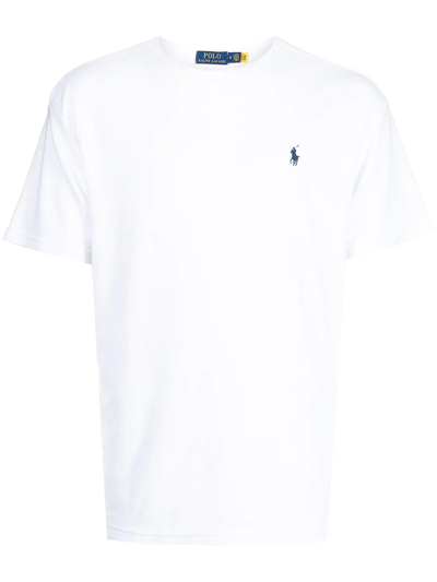 Shop Polo Ralph Lauren Embroidered Logo Short-sleeve T-shirt In White