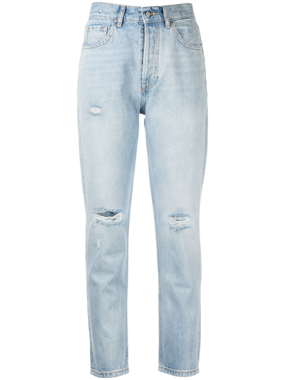 Shop Anine Bing Sonya Straight-leg Jeans In Blue