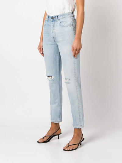 Shop Anine Bing Sonya Straight-leg Jeans In Blue