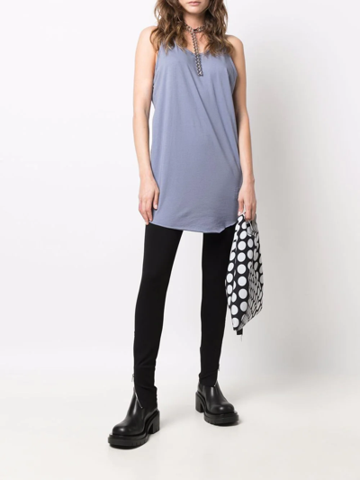 Rick Owens Scoop-neck Cotton Tank In Blau