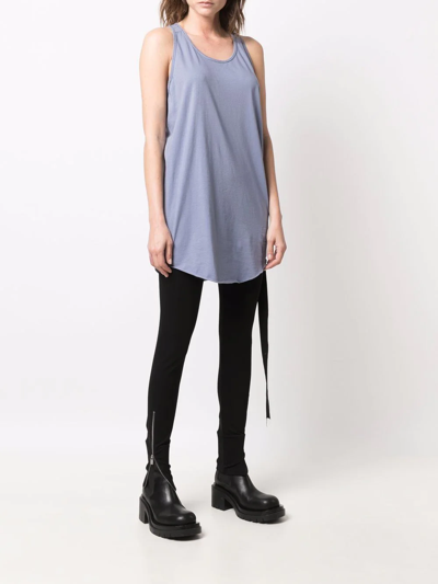 Rick Owens Scoop-neck Cotton Tank In Blau