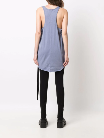 Rick Owens Scoop-neck Cotton Tank In Blau
