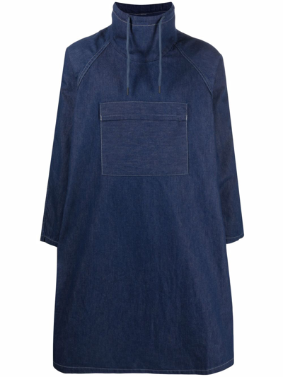 Shop Levi's Pullover Denim Parka Coat In Blau