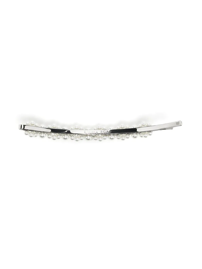 Shop Simone Rocha Pearl-embellished Hair Clip In Weiss