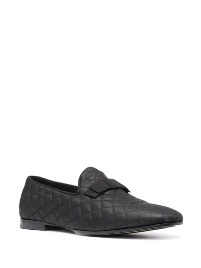 Shop Tagliatore Quilted Leather Loafers In Schwarz