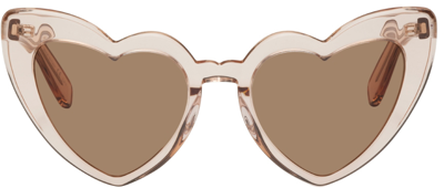 Shop Saint Laurent Pink New Wave Sl 181 Loulou Sunglasses In 020 Nude