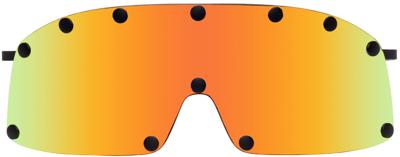 Shop Rick Owens Multicolor Shielding Sunglasses In 091000 Black/rainbow