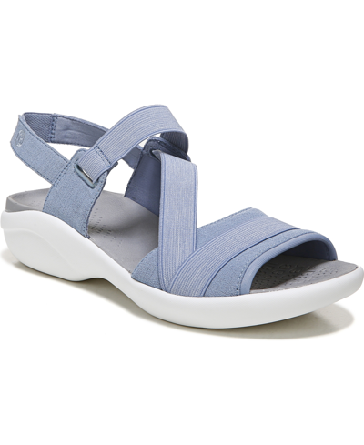 Shop Bzees Chance Washable Strappy Sandals Women's Shoes In Dusty Blue Fabric