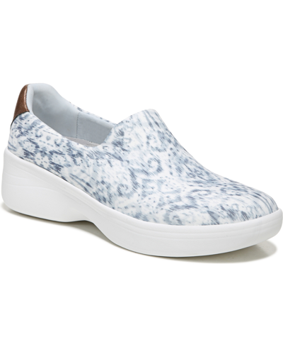 Shop Bzees Easy Going Washable Slip-ons In Blue Print Fabric