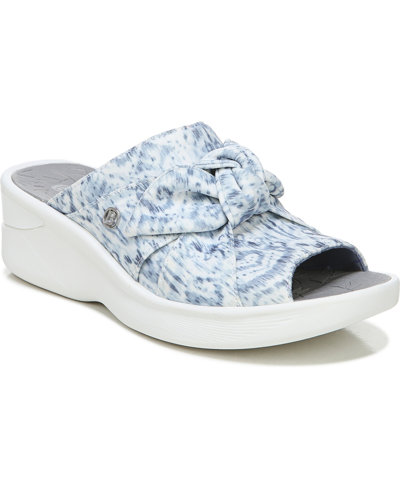 Bzees Smile Washable Slide Sandals Women's Shoes In Blue Fabric