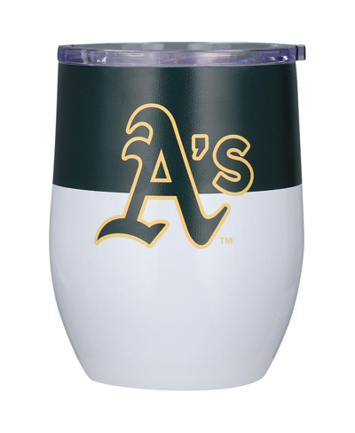 Logo Brands Oakland Athletics 16 oz Colorblock Stainless Steel Curved Tumbler In White