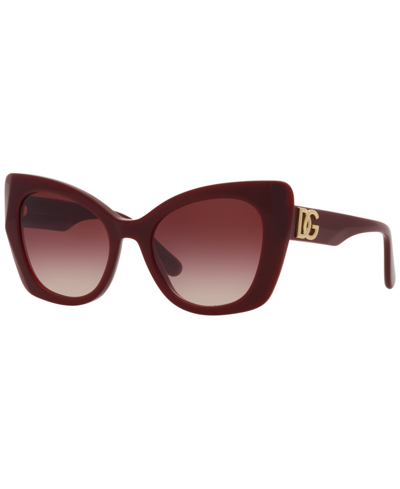 Shop Dolce & Gabbana Women's Low Bridge Fit Sunglasses, Dg4405f 53 In Bordeaux