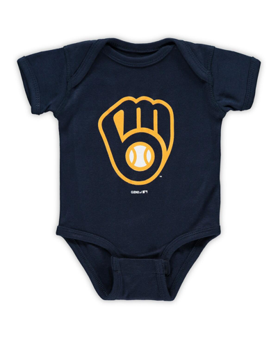 Outerstuff Unisex Newborn Infant Navy Milwaukee Brewers Team Primary Logo Bodysuit In Navy