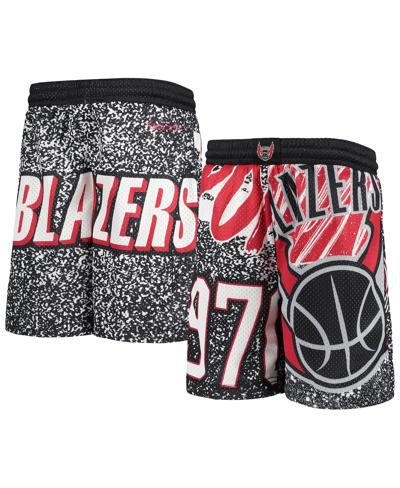 Mitchell & Ness Youth Boys Mitchell Ness Black Portland Trail Blazers Hardwood Classics Jumbotron Shorts In Black