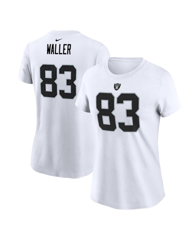 Shop Nike Women's  Darren Waller White Las Vegas Raiders Player Name Number T-shirt