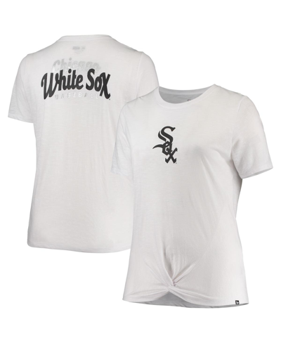 Shop New Era Women's  White Chicago White Sox Plus Size 2-hit Front Knot T-shirt