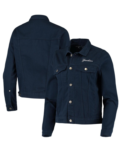 Shop Antigua Women's  Navy New York Yankees Flare Full-button Jacket