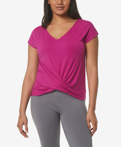 Shop Marc New York Performance Women's Overlap Front T-shirt In Orchid