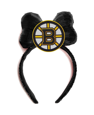 Shop Cuce Women's  Black Boston Bruins Logo Headband
