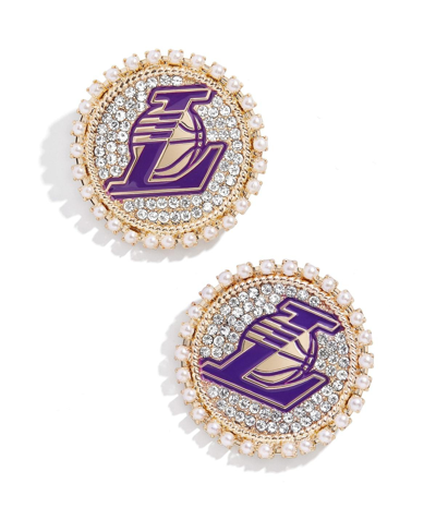 Shop Baublebar Women's  Los Angeles Lakers Statement Stud Earrings In Purple