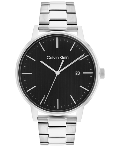 Shop Calvin Klein Stainless Steel Bracelet Watch 43mm In Silver