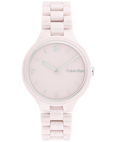 Shop Calvin Klein Blush Ceramic Bracelet Watch 32mm