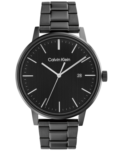 Shop Calvin Klein Black Stainless Steel Bracelet Watch 43mm