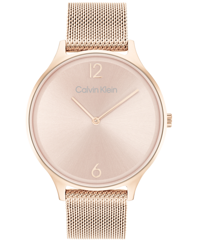 Shop Calvin Klein Carnation Gold-tone Mesh Bracelet Watch 38mm