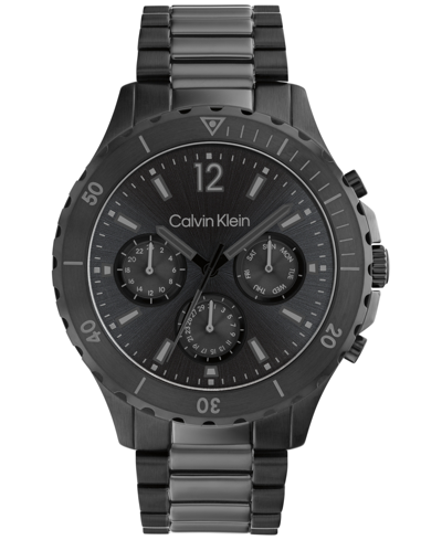 Shop Calvin Klein Black Stainless Steel Bracelet Watch 44mm