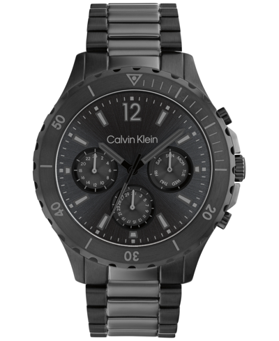 Calvin Klein Black Stainless Steel Bracelet Watch 44mm In Black