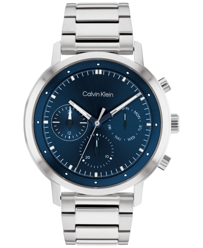 Shop Calvin Klein Stainless Steel Bracelet Watch 44mm In Silver