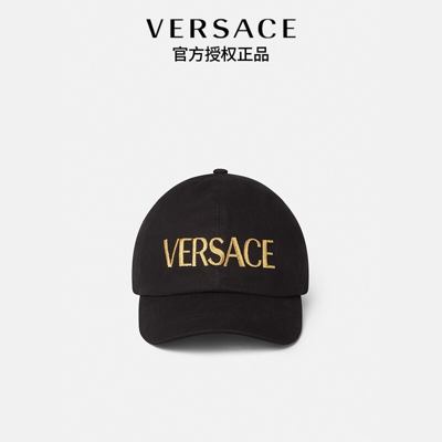 Shop Versace 范思哲22春夏中性刺绣logo棒球帽icap006-a234764-a4007-60黑色+金色60cm