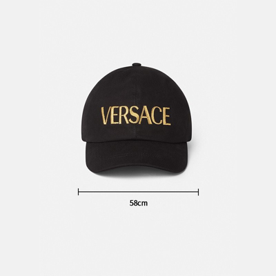 Shop Versace 范思哲22春夏中性刺绣logo棒球帽icap006-a234764-a4007-60黑色+金色60cm