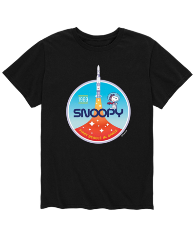 Shop Airwaves Men's Peanuts Snoppy Rocket T-shirt In Black