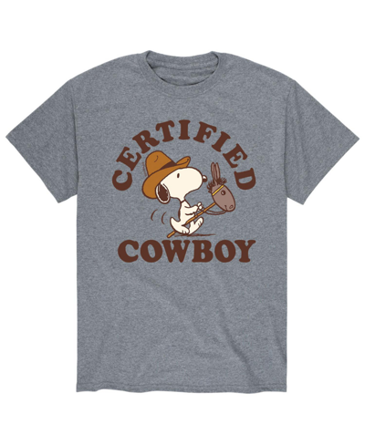 Shop Airwaves Men's Peanuts Certified Cowboy T-shirt In Gray