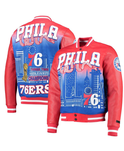 Pro Standard Men's  Red Philadelphia 76ers Remix Varsity Full-zip Jacket In Red
