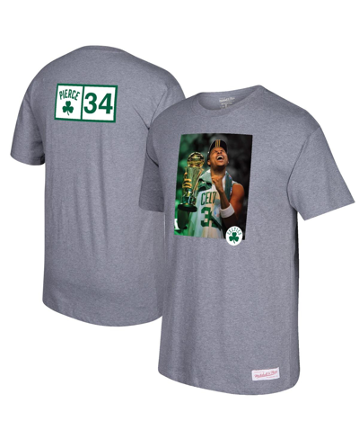Mitchell & Ness Men's  Paul Pierce Gray Boston Celtics Graphic T-shirt In Gray