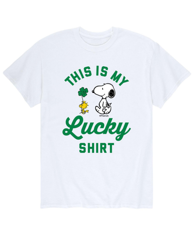 Shop Airwaves Men's Peanuts Lucky Shirt T-shirt In White