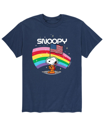 Shop Airwaves Men's Peanuts Space American Flag T-shirt In Blue