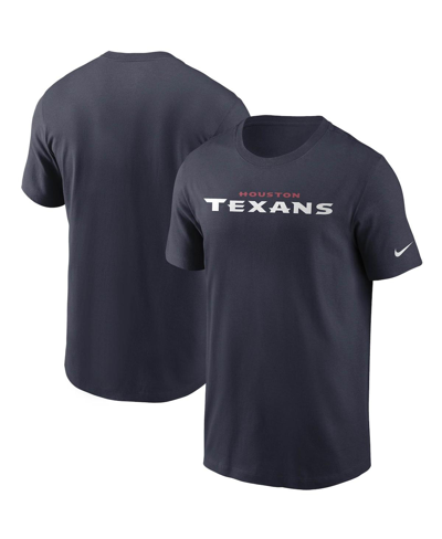 Shop Nike Men's  Navy Houston Texans Team Wordmark T-shirt