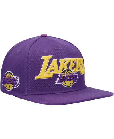 Shop Pro Standard Men's  Purple Los Angeles Lakers Wordmark Logo Snapback Hat