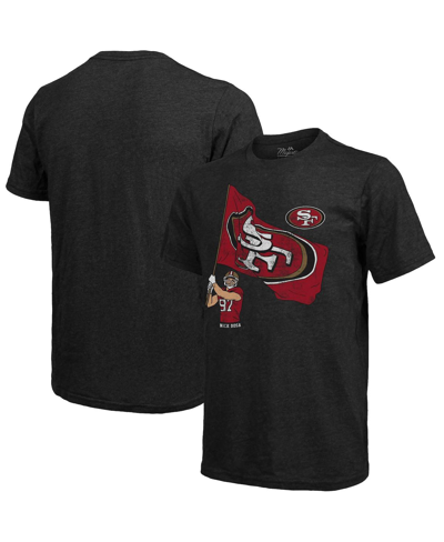 Majestic Fanatics Branded Nick Bosa Black San Francisco 49ers Tri-blend Player Graphic T-shirt In Black