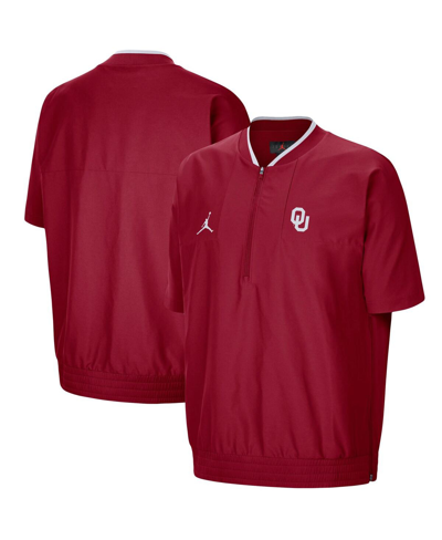 Shop Jordan Men's  Brand Crimson Oklahoma Sooners 2021 Coaches Short Sleeve Quarter-zip Jacket